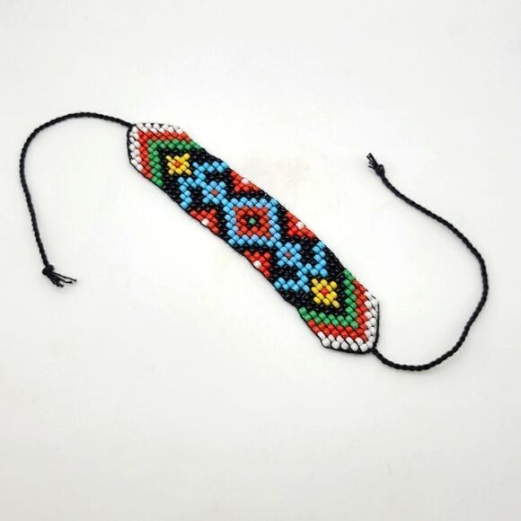 Hand beaded bracelet, adjustable length - Picture 3 of 3